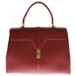 Celine Cline Seize Bag Handbag Shoulder Red Leather